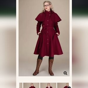 Sherlock Coat 2.2 Burgandy Wool 36